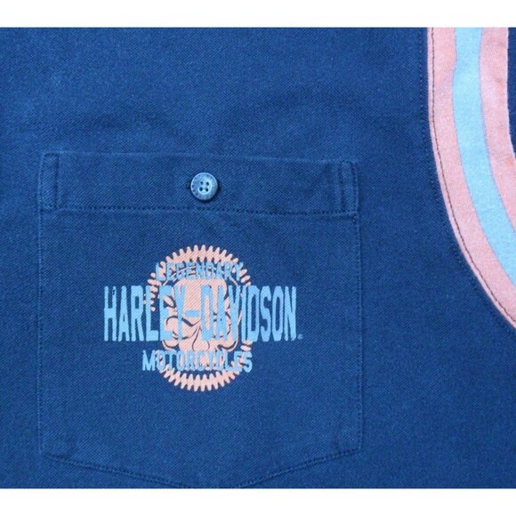 Harley-Davidson Men's 2XL Polo Shirt Black & Orange Cotton/Polyester Legendary M - Picture 5 of 10